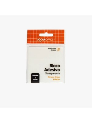 BLOCO ADESIVO TRANSPARENTE 76X76MM 50FOLHAS UND.