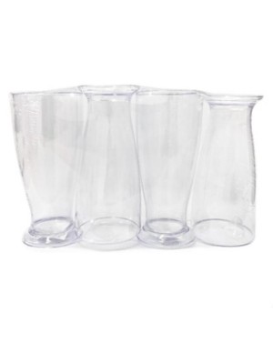 COPO DE CHOPP CRISTAL/BRANCA KIT C/4 PCS DE ACRILICO BUTECO E DECOR