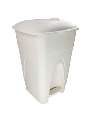 LIXEIRA 30L C/ PEDAL BRANCA UN. INJEPLASTEC