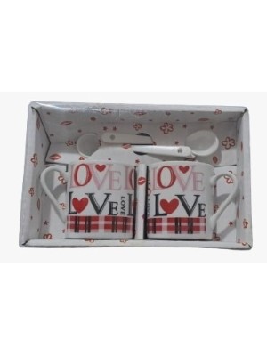 CANECA CAIXA C/2PCS E 2 COLHERES UN.