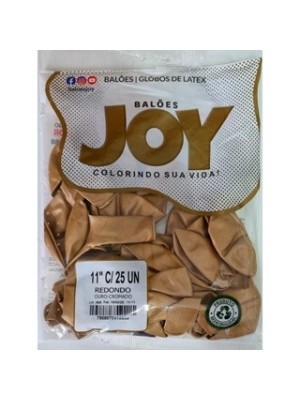 BALAO 9 OURO METALIZADO C/25PCS UN. BALOES JOY