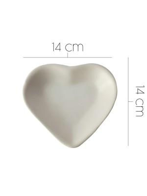 TIGELA DE CERAMICA CORACAO 14X13X3CM BRANCA UN. RIO TIJUCAS