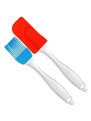 ESPATULA E PINCEL DE SILICONE KIT C/2PCS 19CM UN. TOP IMPORTADORA