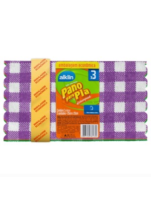 Pano para Pia Estampado 25x25 kit com 3 Unidades Color