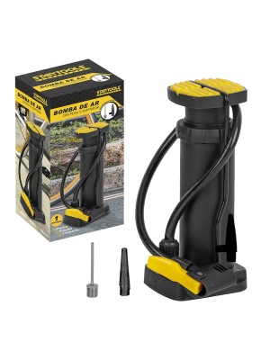 BOMBA DE AR MANUAL COM PEDAL E ADAPTADOR C/2 BICOS