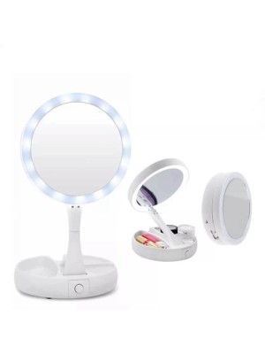 ESPELHO DE MESA DOBRAVEL 16CM LUZ USB UN. TOP IMPORTADORA