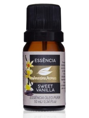 Essência Oleosa Sweet Vanilla 10ml Amazônia Aromas para Aromatização, Difusores, Velas e Sabonetes Artesanais