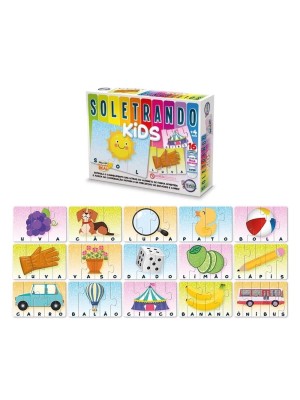 Jogo Soletrando Kids 16 Quebra Cabeça com 70 Peças Jogo Educativo