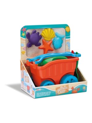 Brinquedo Infantil Carriola De Praia Acessorios Balde Regador Forminhas