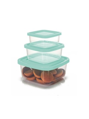 CONJ. POTE QUADRADO C/3 PCS 270/550/1300ML TRANSPARENTE