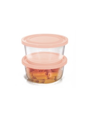 Kit 2 Potes Redondo 1300ml Plástico Médio Organizador de Alimentos Cozinha