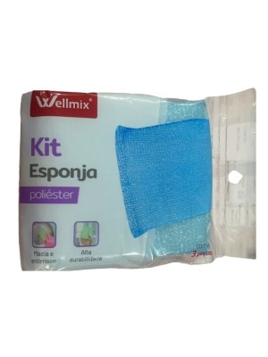 ESPONJA DE POLIESTER 10,5CM KIT C/3PCS UN.