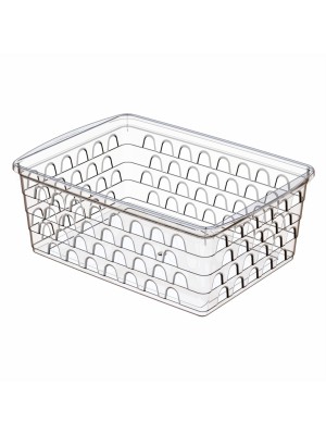 CESTO MULTIUSO 29X20,5X11CM GRANDE RETANGULAR TRANSPARENTE ALTO UN.