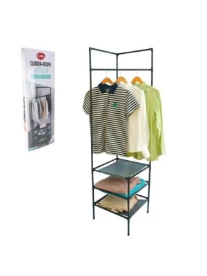 Closet Guarda-Roupa Ferro e TNT 154x42x42cm Portátil Desmontável Organizador de Roupas