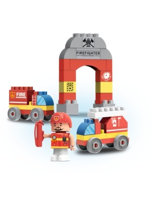 KIT BLOCOS + BONECO BOMBEIRO UN. ZUCATOYS