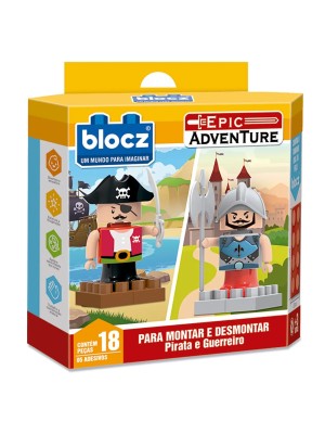 DUPLA BONECOS PIRATA + MEDIEVAL UN. ZUCATOYS