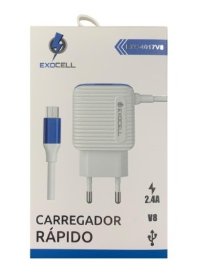CARREGADOR DE CELULAR C/ CABO V8 MICRO USB UN. JMD IMPORTS