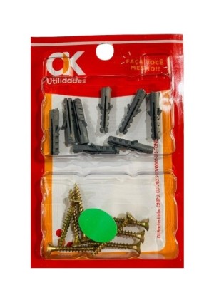 OK PARAFUSO 3.5MM30MM E BUCHA 5MM C/8 UN.