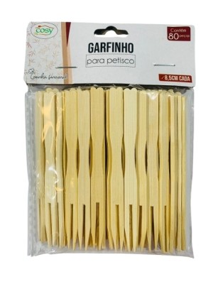 GARFINHO PARA PETISCOS DE BAMBU PACOTE COM 80 PEÇAS UN. FU XING