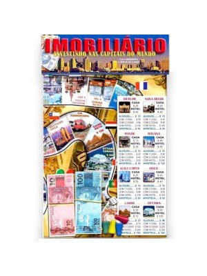 Imobiliário Jogo Educativo de Comprar e Vender Propriedades Investindo nas Capitais do Mundo Ideal para Diversão em Família e Aprendizado Financeiro
