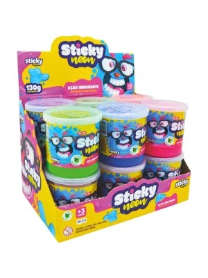 SLIME STICKY NEON 130G CORES SORTIDAS UN. STICKY