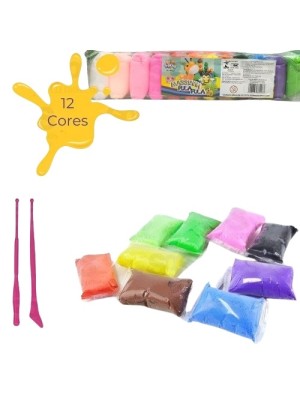 CONJUNTO MASSA DE MODELAR PULA-PULA C/ ACESSORIOS 12PCS UN. MOHNISH IMPORTS