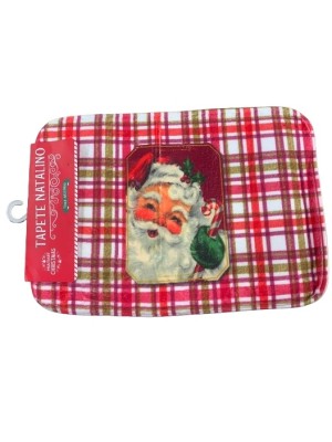 TAPETE NATALINO DE POLIESTER TOQUE AVELUDADO 40X60CM UN. MULTIART