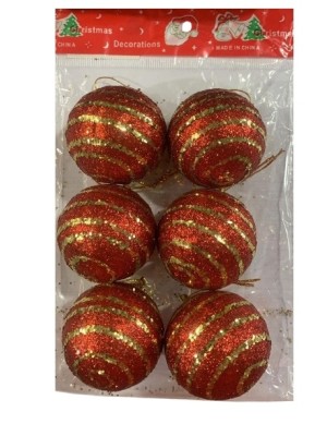 BOLA NATAL 6CM PCT COM 6 UNID CORES SORTIDAS - TOP IMPORTADORA