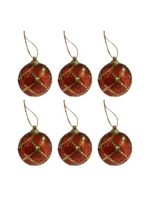 BOLA NATAL 6CM PCT COM 6 UNID CORES SORTIDAS - TOP IMPORTADORA