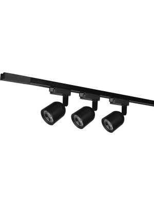 KIT TRILHO 3 SPOTS LED ELEGANCE 3000K 7W PRETO 251180579 UN. AVANT