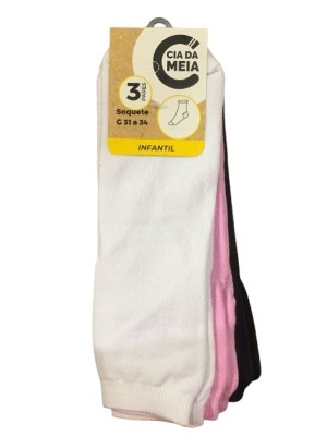 MEIA SOQUETE INFANTIL 3PARES 31-34 UN. CIA DA MEIA