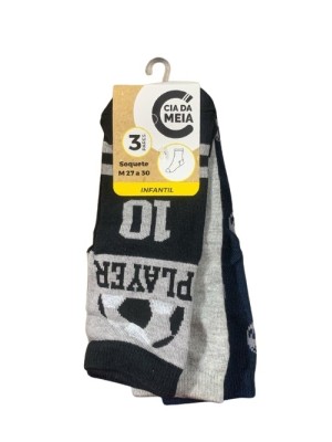 MEIA SOQUETE INFANTIL 3PARES 27-30 UN. CIA DA MEIA