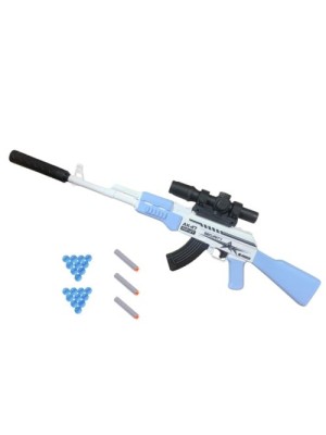 BRINQUEDO AK 47 ATIRA BOLINHA DE GEL + DARDOS REF-853 F001 UN. DDG