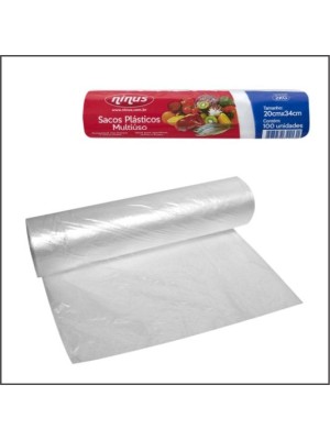 Rolo de Saco Plástico Multiuso 2kg 20x34cm com 50 Peças Resistente para Organização, Embalagem e Uso Doméstico ou Comercial