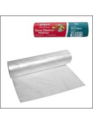 Rolo de Saco Plástico Multiuso 5kg 28x40cm com 50 Unidades Resistente para Lixo Organização e Armazenamento