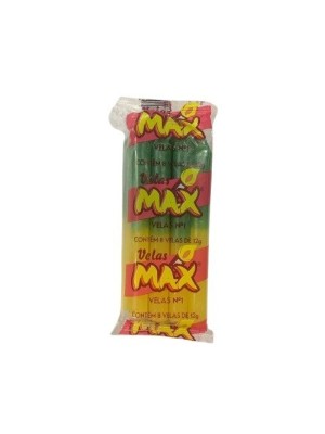VELA N 1 VERDE-AMARELA 8PCS 12G UN. VELAS MAX