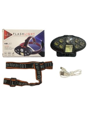 LANTERNA DE CABECA RECARREGAVEL 7 LEDS 13W 4.2V UN. MB TECH