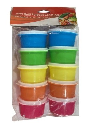 POTE PLASTICO 6X4CM KIT C/10PCS COM TAMPA CORES SORTIDAS UN. TOP IMPORTADORA