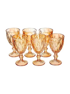 JOGO DE TACA DIAMANTE AMBAR 340ML 06 PCS - CM06 INGA