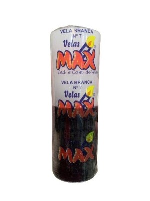 VELA N 7 BRANCA-PRETA 255G UN. VELAS MAX