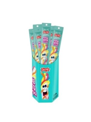 REGALIZ CANUDINHO TWIST COLORIDO DE MORANGO CX C/24 UNIDADES 288G UN. DOCILE