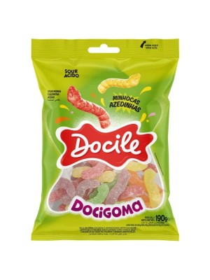 DOCIGOMA MINHOCAS AZEDINHAS 190G UN. DOCILE