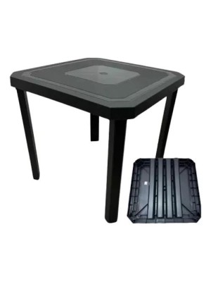 MESA GABRIELA PRETA 80,5X80,5X72,5CM UN. INJEPLASTEC