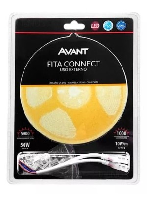 FITA LED EXTERNA CONNECT IP65 5WM 5M 2700K LUZ AMARELA 220V UN. AVANT
