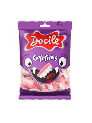 BALA DE GELATINA GELATINES DENTES 80G UN. DOCILE