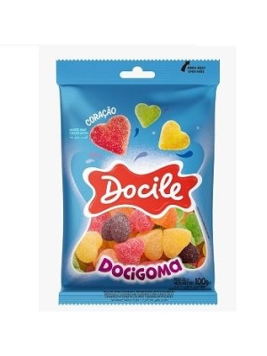 BALA DE GOMA DOCIGOMA CORACAO SORTIDO 160G UN. DOCILE
