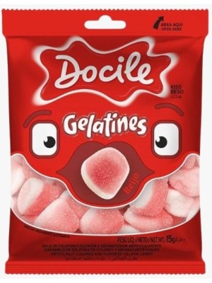 BALA GELATINES MINI BEIJO 15G UN. DOCILE