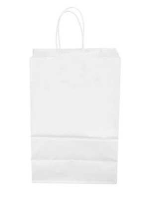 Sacola de Papel Kraft Colorido P 18x22x9cm Branca