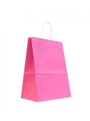 Sacola Papel Kraft Colorido M 23x30x10cm Rosa Bebê