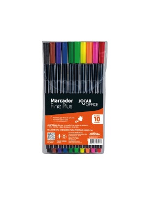 MARCADOR FINE PLUS SUBCAIXA C/12PCS ESTOJO C/10 CORES UN.